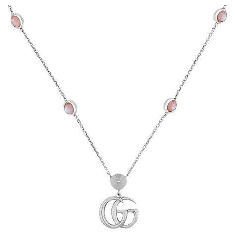 collana gucci gg argento|Collana con ciondolo GG in argento 925 .